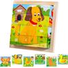 Mecctuck Montessori, puzzle in legno, cubi in 3D, puzzle 6 in 1, giocattolo educativo in legno, per bambini dai 1 2 3 4 anni, giochi impilabili per bambini, ragazzi e ragazze