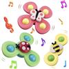 Dunkwckore 3 Pezzi Giochi Bagnetto Neonato, Giocattoli Spinner a Ventosa Sensoriali per Bambini, Ape Farfalla Coccinella Animali Simpatici Giocattoli per Bagno Del Bambino, Ventose Girevoli Giocattoli