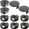 RUIITEN 10 bobine e tappi di ricambio per decespugliatore Parkside PRTA 20-Li A1/B1/B2/C3, PRT 300 A1, PRT 550 A1/A3 (8 bobine + 2 tappi)