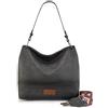 Montana West Borsa hobo per donna Borsa a tracolla Borsa a tracolla in pelle da donna.., Mwc-128-nero