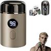 Pazvoza Easy Trim Pro, Rasoio Elettrico Uomo Mini & Portatile, Wet & Dry USB Ricaricabile, IPX7 Impermeabile per Viso Corpo e Parti Intime, Tecnologia Anti-Taglio, 60 Minuti Autonomia (Oro)