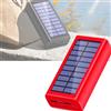 Gorger Caricatore solare Power Bank, 30000mAh/50000mAh/100000mAh, portatile, impermeabile, telefono con luce LED, doppia porta USB, ingresso di tipo C per campeggio, escursionismo, viaggi (rosso