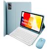 HLTOOP Custodia Tastiera per Xiaomi Redmi Pad SE 11 Pollici 2023, Coperchio Per Supporto PU Slim Con Tastiera Wireless Magneticamente Staccabile, Mouse Tablet,Blu