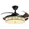 Fruid Ventilatore da Soffitto con Luce LED, 4 Pale Retrattili, 6 Velocità, Telecomando, 48in(120cm), Nero, Modern Style, Soggiorno, Sala da Pranzo