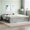 Gecheer Struttura Letto,Giroletto,Matrimoniale,Moderno,in Legno Multistrato,Grigio Cemento,con Senza Testiera,con Porta Libri,200x200 cm,Letto con Doghe, Letto,Matrimoniale Moderno,200x200 cm