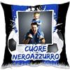 - Senza marca/Generico - Cuscino Personalizzato Personalizzabile Stampa Foto Sport Calcio Cuore Nero Azzurro Inter
