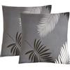 Jaotto Federe Confezione da 2 Federe Cuscini Divano Decorativi Fodere Quadrati Spandex 45x45cm Cuscino Copricuscini per Soggiorno Camera da Letto Casa(Piuma Grigia,Set di 2)