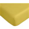 RE SOLE Lenzuola con Angoli 100% Cotone RE SOLE - Misure Standard per un Sonno di Qualità (Oro, 130 x 200 cm)