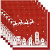 Arquiel Tovaglioli Natale Set Di 6, Tovaglioli Cervo Natale Rosso Di Stoffa 100% Cotone Riutilizzabili Morbido Tovaglioli Da Tavola Perfetto Per Feste,Festival, Ristoranti Hotel(45 cm x 45 cm)