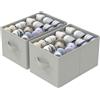 GUOHNHE Scatole per Scarpe, Adatto a 24 Paia, Scarpiera Salvaspazio per Guardaroba, Shoes Organizer Pieghevole, Portascarpe con 3 Maniglie, 42 x 32 x 26 cm, Grigio, XSNX02G-2