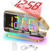 U-picks Sveglia Digitale,Sveglia Proiezione,Orologio a specchio LED da 7,4"con proiettore rotante a 180°Display Digitale 11 colori RGB,luce notturna a 10 colori,orologio da tavolo digitale a 5 livelli