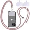Linkbro Catena universale per cellulare, cordino per cellulare, da appendere intorno al collo con cuscinetto, cordino per cellulare, regolabile e rimovibile. (0Oro rosa)