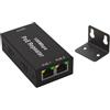 Leehitech 2-Port 100 M PoE Extender, Ripetitore PoE 1-in-2-Out, Supporta IEEE802.3af/at con 100 Mbps, estende la trasmissione di potenza e dati di ulteriori 100 m, Switch POE Passthrough a Montaggio a