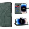 SEAHAI Cover per Xiaomi 14T 5G, Custodia Pelle Flip Portafoglio con Kickstand/Slot per Schede/Protezione RFID, Premium PU/TPU Antiurto Magnetica Libro Case - Verde