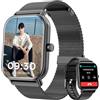 Haulvean Smartwatch, 1,85 Pollici, chiamate Bluetooth & messaggi, Impermeabile IP67, Oltre 110 Sport, contapassi, Monitor di saturazione dell'ossigeno, Compatibile con Android e iOS