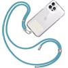 TBOC Cordino Catenella Laccio Strap Porta Cover [Turchese] con Toppa di Fissaggio [Bianco Ice] per Telefono Cellulare da Collo - Tracolla Catenina con cordini Accessori Telefoni Universale Laccetti