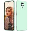 ISOI - Cover per Xiaomi Redmi Note 9 Pro / 9S / 9 Pro MAX, Custodia Morbida in Silicone Liquido, Protezione Completa Antiurto Ultra Sottile per il Corpo - Menta Verde
