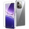 CAUHENYEE Trasparente Cover per OPPO A5 Pro 5GCustodia, con 1 Pezzi Schermo in Vetro Temperato, Cover Sottile e Morbida in TPU Trasparente