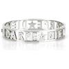 Flowers Bracciale Rigido in Acciaio dorato o argentato scritte varie con zirconcini. Sacchettino in tessuto. Idea Regalo Hope, Love, Family, Dream, Carpe Diem, Amore (Argentato Carpe Diem)