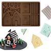 Rhsemi Gingerbread House Di Natale,Stampo in Silicone per Dolci a Forme di Natale a Tema stampi per Torte,Silicone Muffin Sapone Handmade Stampi per Cubetti di Ghiaccio,Biscotti,Tortini,Cioccolato
