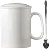 KOPYFANTAP Tazza Grande 1000ml, 33Oz Tazzina Giganti da Caffè in Ceramica con Coperchio e Cucchiaio XXL Bicchieri con Grandemanico,Lavabile in Lavastoviglie, Bianco