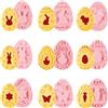 FainFun 9 Pezzi Tagliabiscotti di Pasqua, Stampi per Biscotti Bambini, Set Formine Biscotti Plastica Bambini per Pasqua, Feste, Dolci, Fondente, Argilla