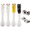 Smavles Cucchiaio da Dessert 4 Pezzi Cucchiaino da Tè Cucchiaino da Caffè Ceramica e 2 Poggia Bacchette per Acqua, tè, Latte, Caffè, Dessert, Bibita, Frappè