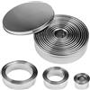 WHC 12 Pezzi Coppapasta Tondi, Coppapasta Rotondo Acciaio Inox Tagliapasta, Formine per Biscotti Rotondi 2.6cm-11.5cm, Tagliapasta Aperta Tondo con Contenitore, per Muffin, Ciambelle, Biscotti, Torte