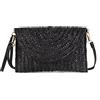 LHHMZ Pochette da donna in paglia Borse a tracolla estive Borse a tracolla in paglia intrecciata Pochette da spiaggia