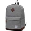 VASCHY Zaino Uomo, Zaino Donna Casual Zaino Scuola Superiore Zaino Università Vintage Zaino Classico Impermeabile Zaino porta PC 15.6 Pollici Zaino da Viaggio Lavoro Grigio Chiaro