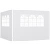 Outsunny Set 2 Pareti Laterali per Gazebo 3x3 m Pieghevoli in tessuto Oxford con Finestre, 295x200 cm, Bianco