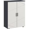 kleankin Mobiletto Bagno 2 Ante in Legno con 3 Ripiani e Chiusura Ammortizzata, 60x30x82cm, Grigio|Aosom
