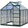 Outsunny Serra per Orto 190x192x201cm in Alluminio e Policarbonato Anti-Raggi UV con Finestra e Porta Scorrevole, Verde Scuro|Aosom