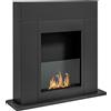 HOMCOM Camino Bioetanolo da Terra con Bruciatore da 0.9L Durata 3 Ore, Area Riscaldata 20-25 m², 73x20x75cm, Nero