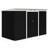 Outsunny Casetta da Giardino Porta Utensili in Lamiera di Acciaio con Porte Scorrevoli, 280x130x172cm, Grigio/Nero|Aosom