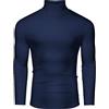 DEMEANOR Maglione a collo alto, da uomo, a maglia, per l'inverno, da uomo, in cotone caldo, blu navy, XL