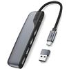 Syntech Hub USB C a USB 4 porte, Syntech da Tipo C a USB 3.0 Hub con un adattatore USB C a USB (USB 2.0), Thunderbolt 3 a USB Hub compatibile con Thunderbolt 4 MacBook Pro, iPad Pro, iMac, Surface