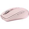 Logitech MX Anywhere 3 Mouse Compatto Performante, Wireless, Scroller Elettromagnetico, Ergonomico, Sensore 4000 DPI, Pulsanti Custom, USB-C, Bluetooth, Mac, iPad, Windows, Linux, Chrome, Rosa