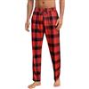 Aseniza Pantaloni Pigiama Uomo Cotone Leggero Pantaloni del Pigiama con Tasche Laterali Pantalone Lunghi Casa Relax Scozzesi Quadri