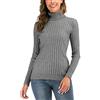 Yukiuiny Maglione Donna Collo Alto Classico Dolcevita Invernale Pullover Elegante Maniche Lunghe Regalo per Natale-A-Grigio/XL