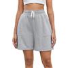 Yukiuiny Pantaloncini Bermuda in 100% Cotone per Donna, Casual con Vita Elastica, Tasche e Perfetti per L'Estate - Pantaloni Corti o Pantaloncini Pigiama,Grigio Chiaro/XL