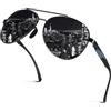 GQUEEN Occhiali da Sole da Uomo Polarizzati Pilota Specchio Stile Classico con Metallo Protezione UV400 GQ81M