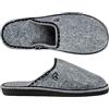 ESTRO Ciabatte Feltro Uomo Pantofole - Pantofole Uomo Invernali Chiuse Ciabatte Casa Feltro F14 (Grigio, 45 EU)