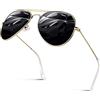 GQUEEN Occhiali da Sole da Uomo Donna Vintage Pilota Specchio Leggero di Metallo Polarizzati UV400