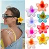 Yimomoyi 8 Pezzi Mollette Capelli Donna Fiori, Clip Artigli per Capelli di Fiori di Uova, Fermagli per Capelli con Fiori di Plumeria, Antiscivolo Fermaglio Per Capelli a Fiore per Donne e Ragazze