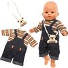 Miunana Abito Vestito Tuta per New Born 14 - 18 Pollici (36cm - 46cm) Bambolotti Bambola Bebè JC Toys, Manhattan Toy e Plus Baby Born ( Non Include Bambola)
