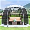Leedor Gazebo per patio, casa, camera, 4-6 persone, pergole, zanzariera, tenda da campeggio, tenda da pranzo, parasole pop up, riparo, pareti in rete, non impermeabile, grigio, 3 x 3 m