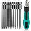 Fongmore Set di 12 cacciaviti Torx da 75 mm con codolo esagonale da 1/4 di pollice T6 T7 T8 T9 T10 T15 T20 T25 T27 T30 T40 con impugnatura antiscivolo per cacciavite