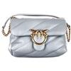 Pinko Love Puff Mini CL Sheep Nappa, Borsa Donna, E68Q_BRUMA Grigio-Antique Gold, Taglia Unica