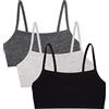 Fruit of The Loom Reggiseno Sportivo da Donna in Cotone con Cinturino in Spaghetti, Nero/Grigio Melanzana/Carbone., 3